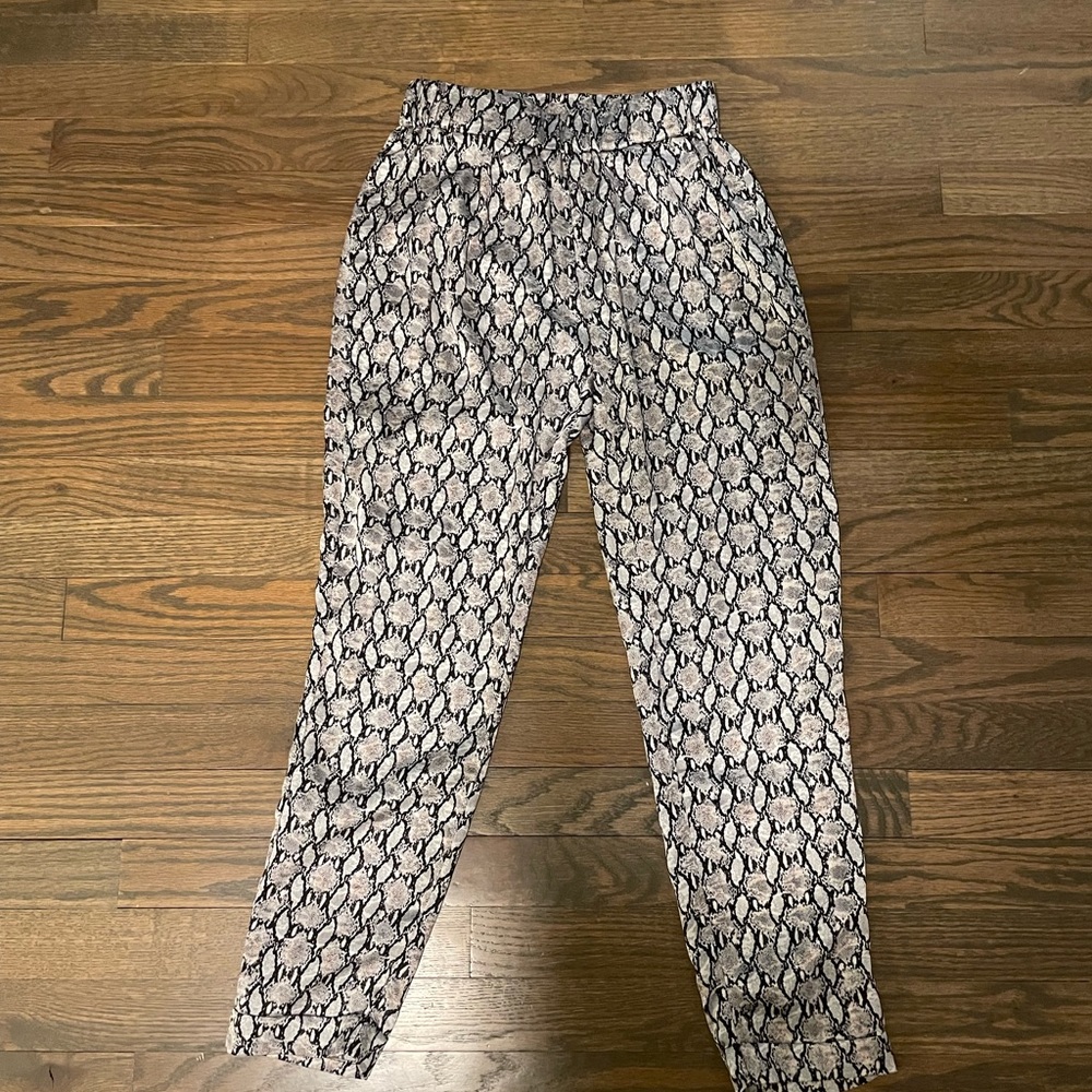 Silk like snake print pants